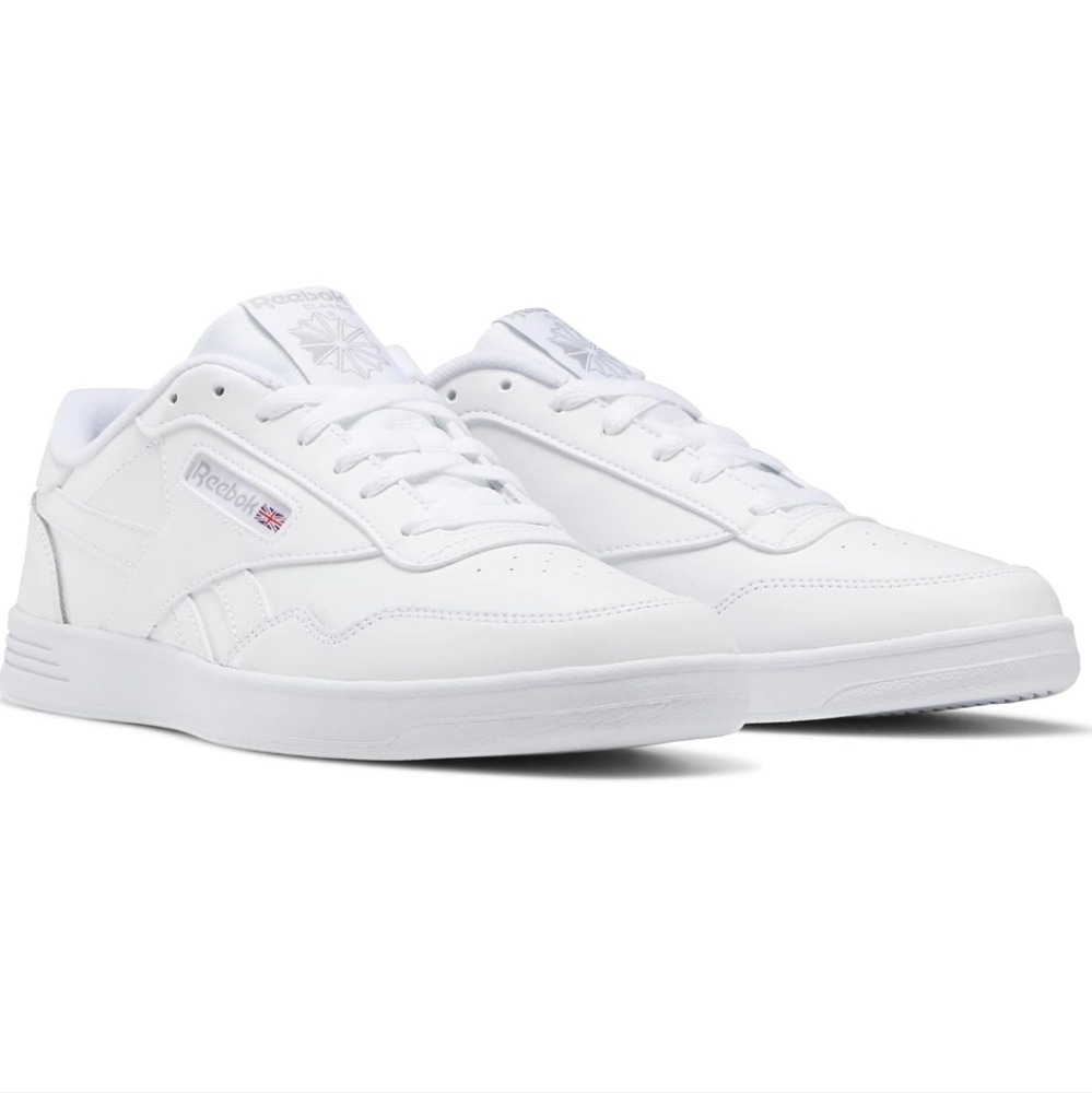 Reebok Club Memt White Gray Memory Foam Tennis Shoes Leather NIB